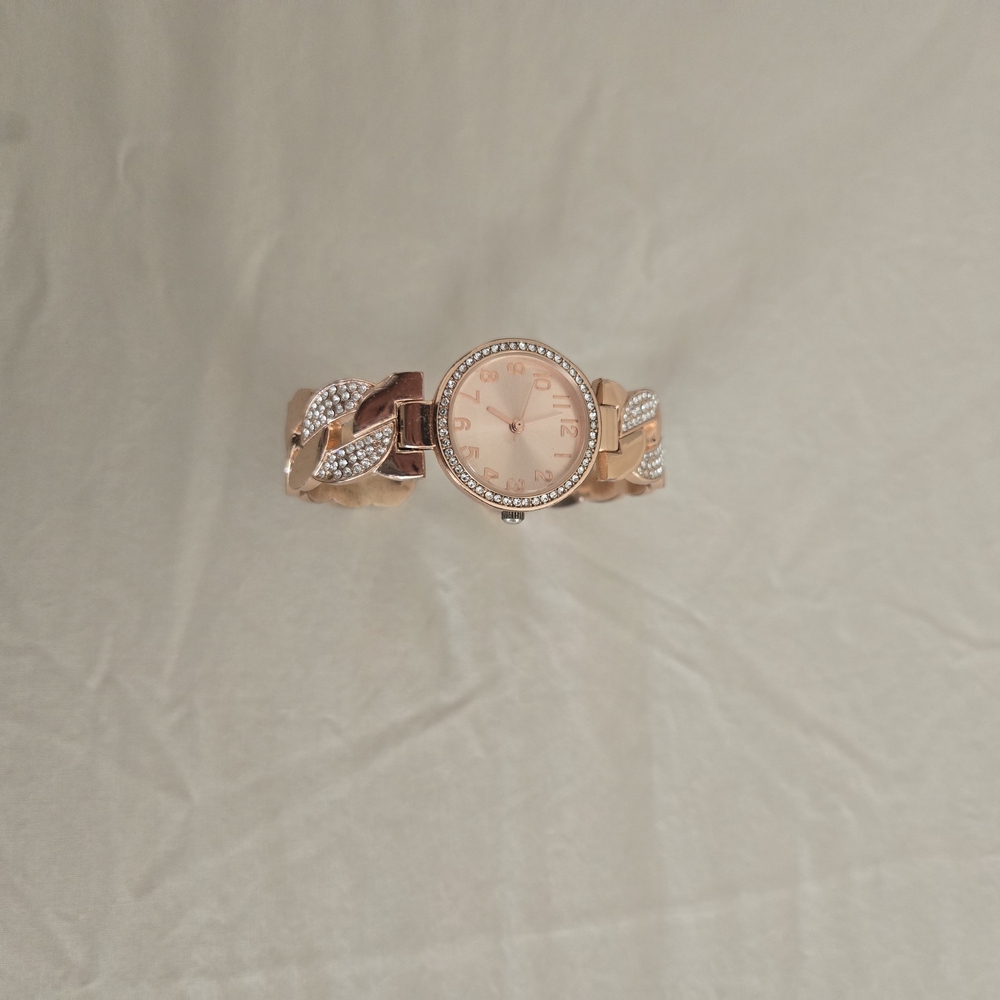 Rose Gold Women's Watch with Crystal Detailing